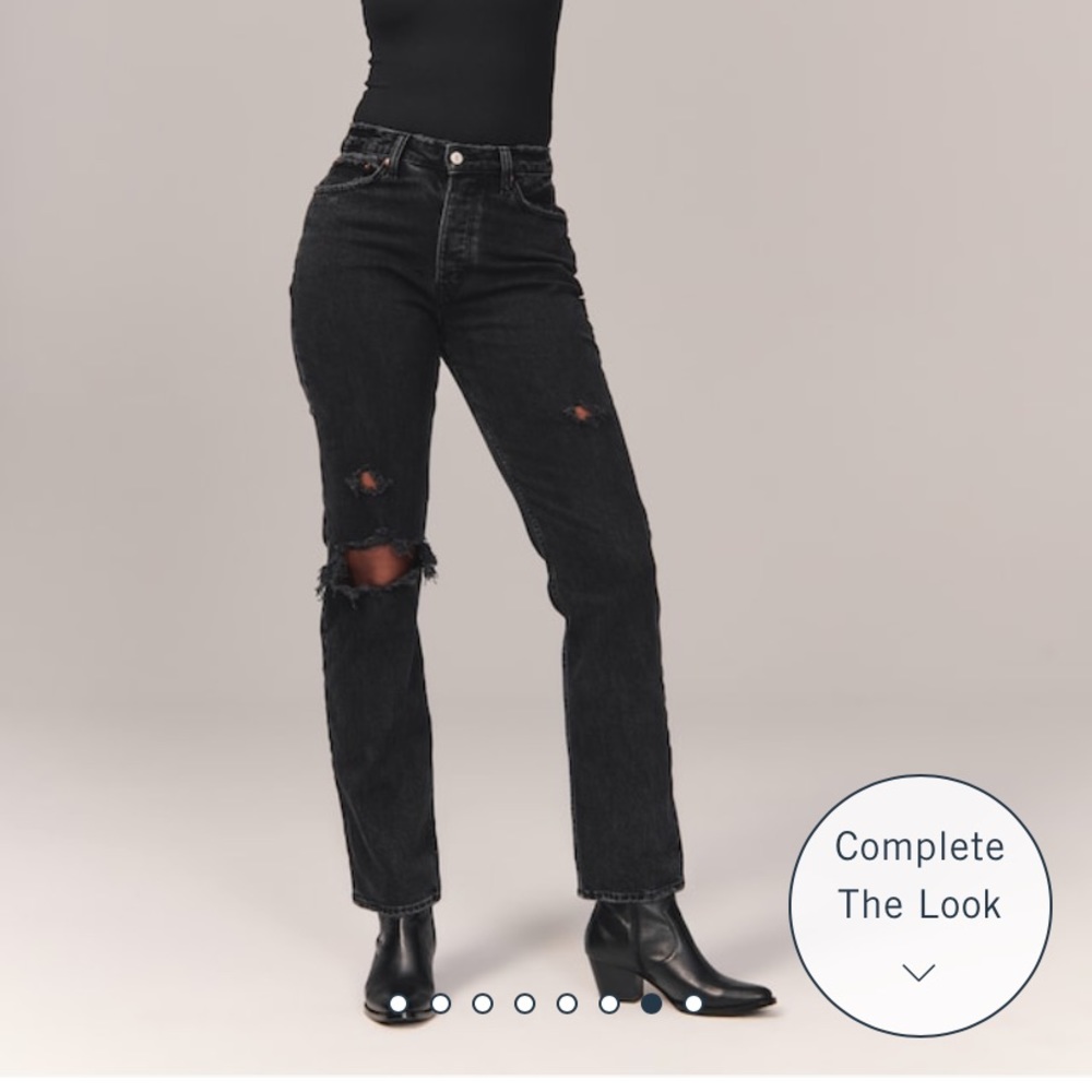 Abercrombie Curve Love Dad Jean | Abercrombie & Fitch The Dad High Rise Jeans - Picture 6 of 9